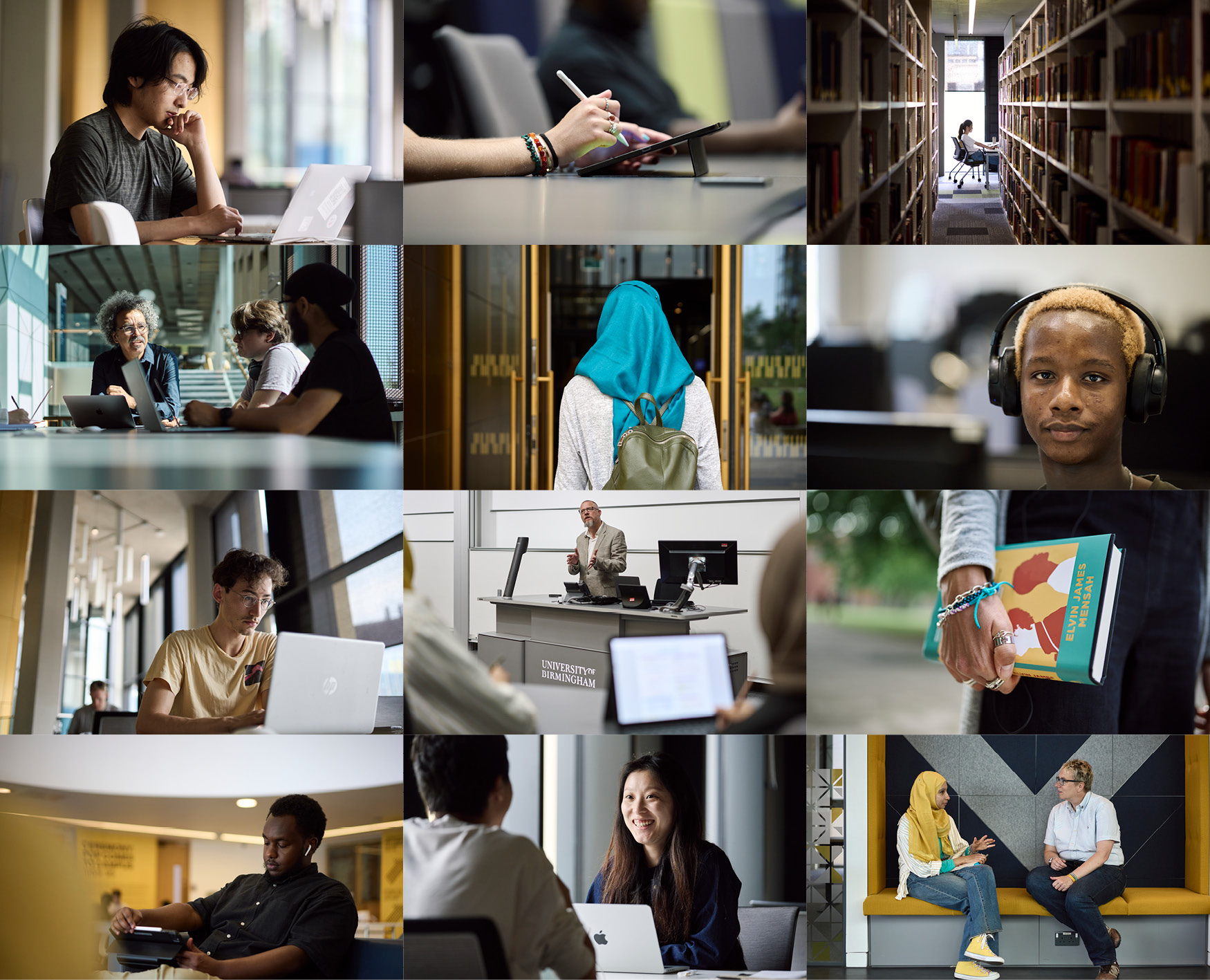 Grid of 12 sample images of academic learning